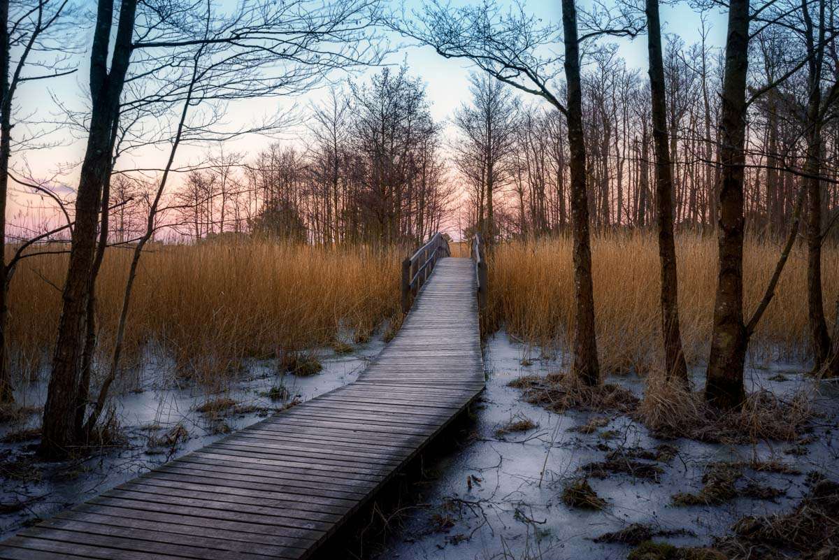 Rundwanderweg am Darsser Ort zum Sonnenuntergang