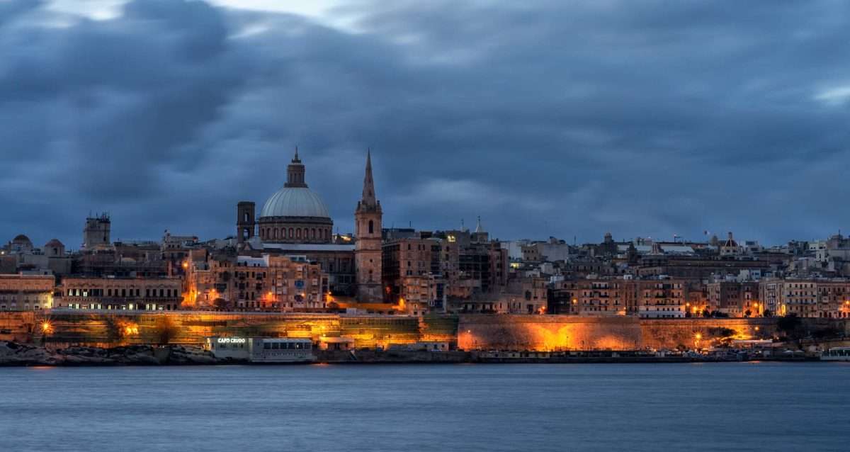 Valletta-Malta blaue Stunde
